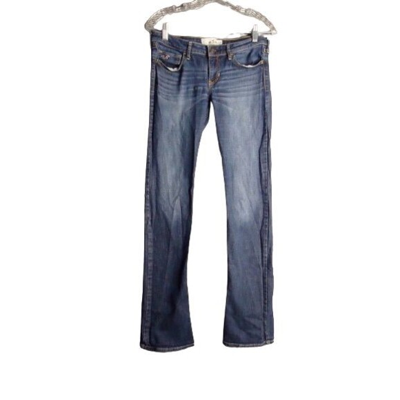 Hollister Straight Leg Stretch Skinny Blue Jeans Juniors 7L 28X32.5 - Picture 1 of 9